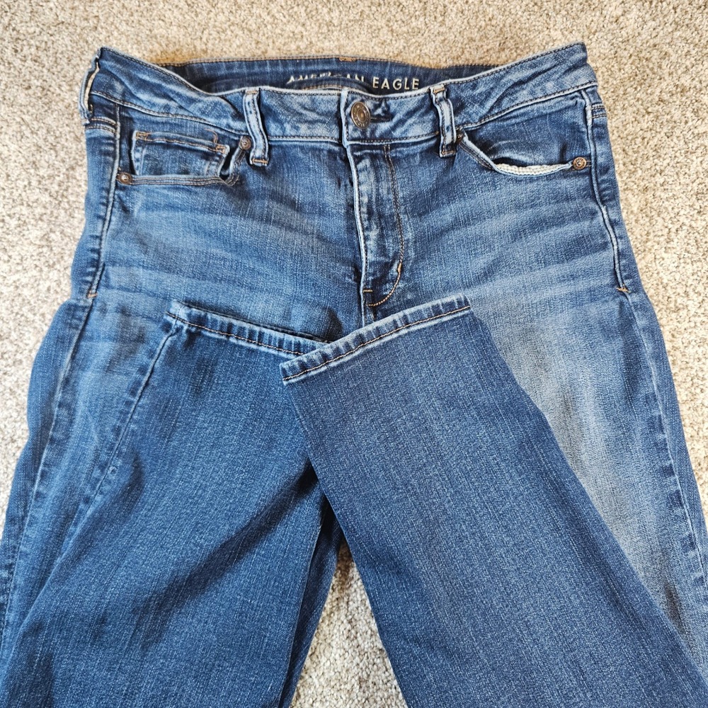 American Eagle Skinny Jeans Womens 14 Regular Medium Wash Blue Denim 3307987393